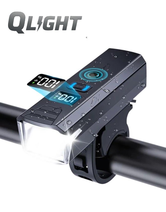 QLIGHT Super Bright Bike Lights, USB Rechargeable Bicycle Lights, Cycle Lights with 4 Modes, Waterproof Bicycle Lights,USB-C Fast Charge  Bike Headlight for Day/Night Riding Safety, Scooter Accessories - Image 1